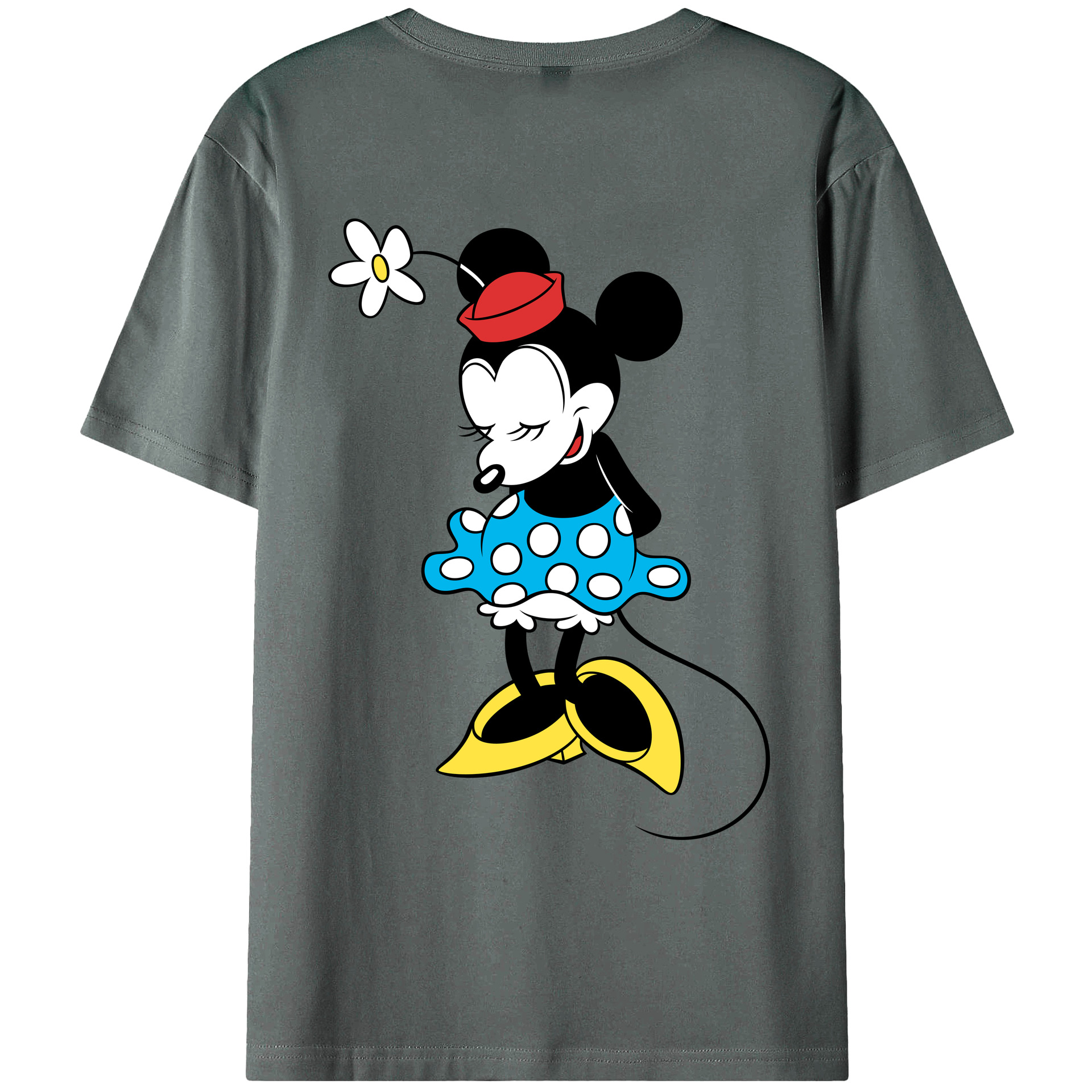 ミッキーマウス Mickey Mouse 綿100％ メンズ半袖Tシャツ（バックプリント） 通気性